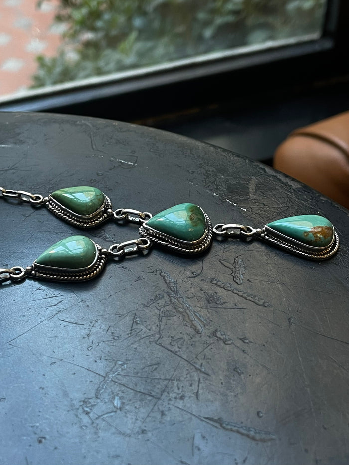 Turquoise Lariat Necklace | 925 Sterling Silver E634
