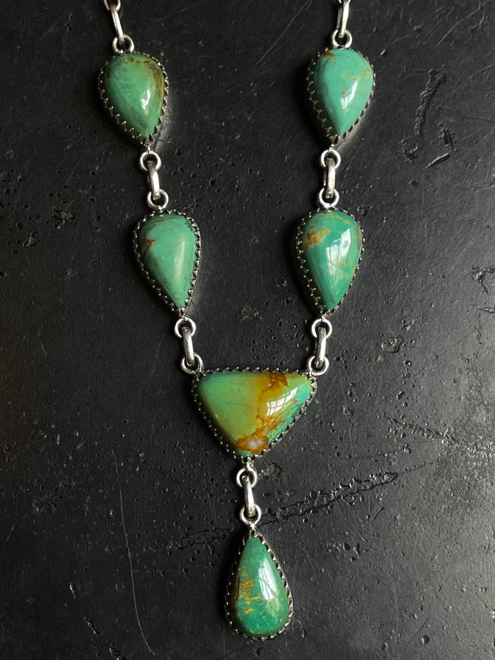 Turquoise Lariat Necklace | 925 Sterling Silver E635