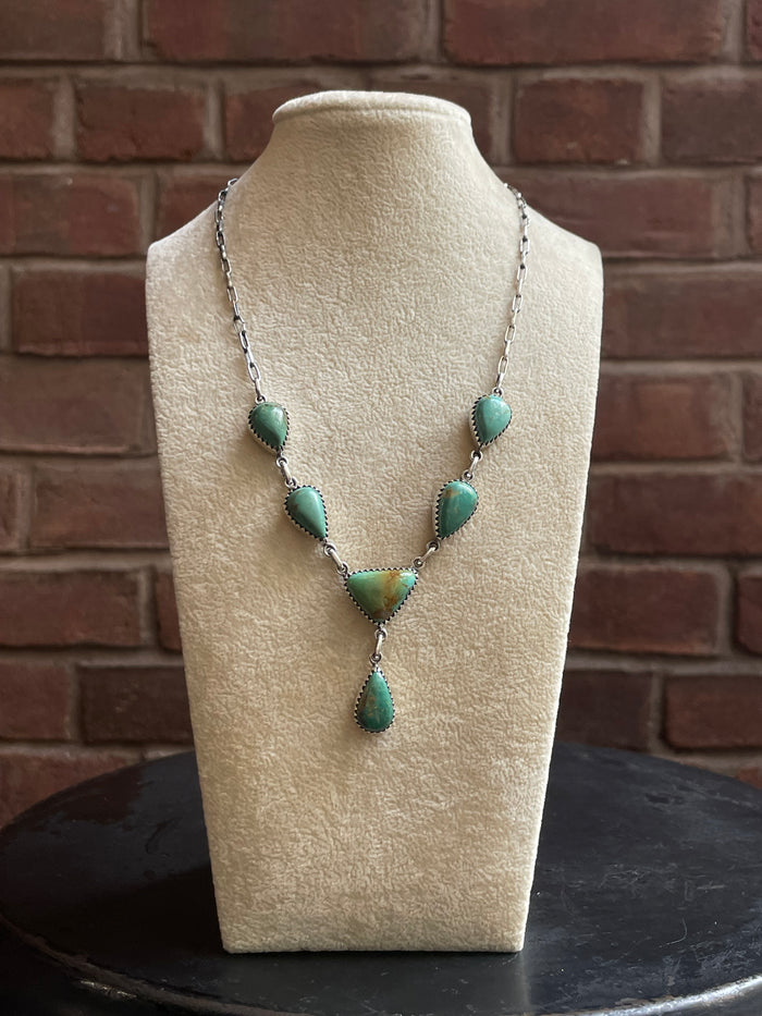 Turquoise Lariat Necklace | 925 Sterling Silver E635