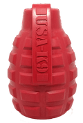 USA-K9 Grenade Rubber Dog Chew Toy | K9 Handler eDispenser Toy | Red & Blue | USA Made