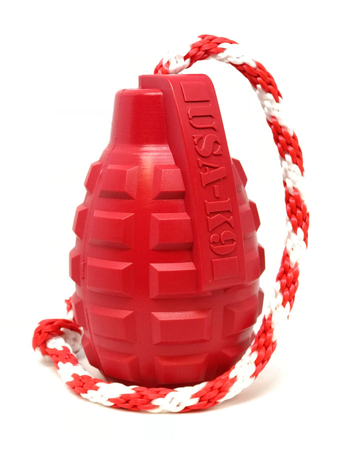 USA-K9 Grenade Rubber Dog Chew Toy | K9 Handler Reward Toy | USA Made