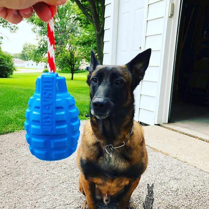 USA-K9 Grenade Rubber Dog Chew Toy | K9 Handler Reward Toy | USA Made