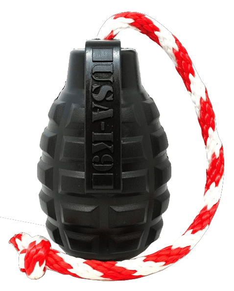 USA-K9 Magnum Grenade - Black Magnum Rubber Chew Toy for Extreme Chewers | USA Made