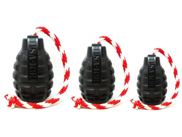 USA-K9 Magnum Grenade - Black Magnum Rubber Chew Toy for Extreme Chewers | USA Made
