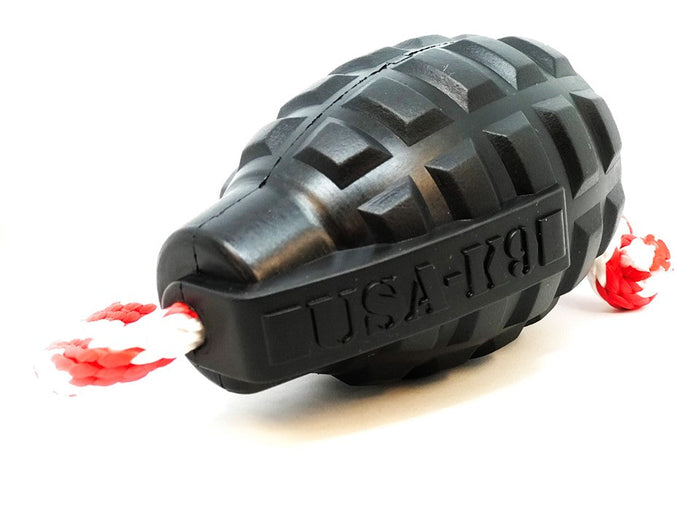 USA-K9 Magnum Grenade - Black Magnum Rubber Chew Toy for Extreme Chewers | USA Made