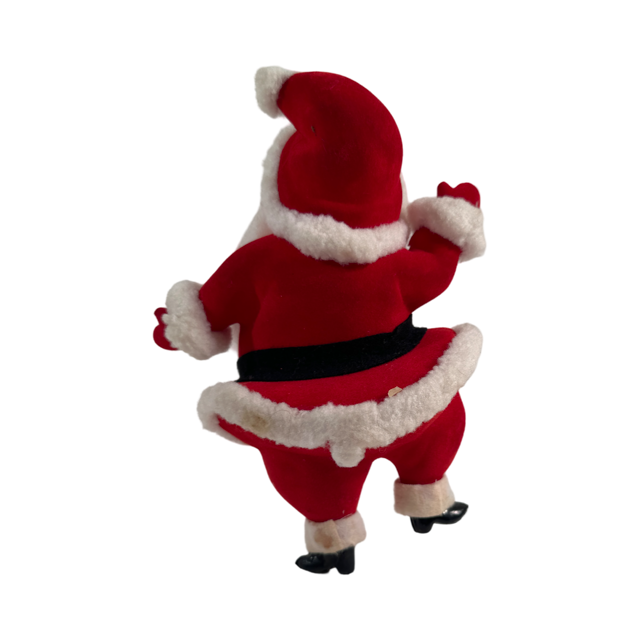 Vintage Flocked Dancing Santa