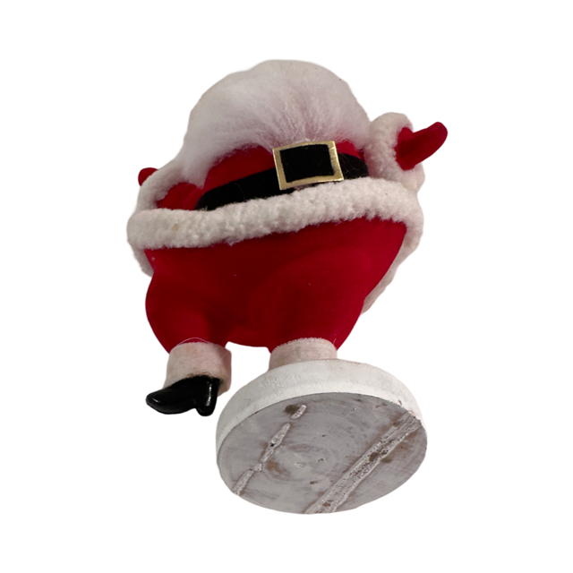 Vintage Flocked Dancing Santa