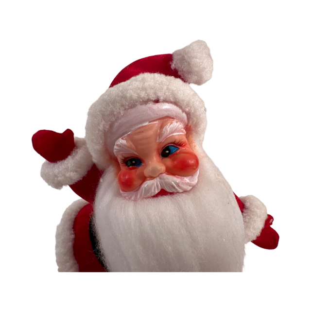 Vintage Flocked Dancing Santa
