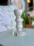 White Resin Taper Holder - Assorted